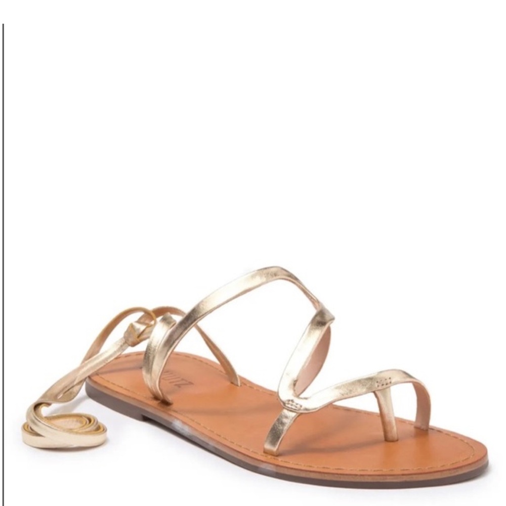 SCHUTZ Metallic Gold Strappy Sandals